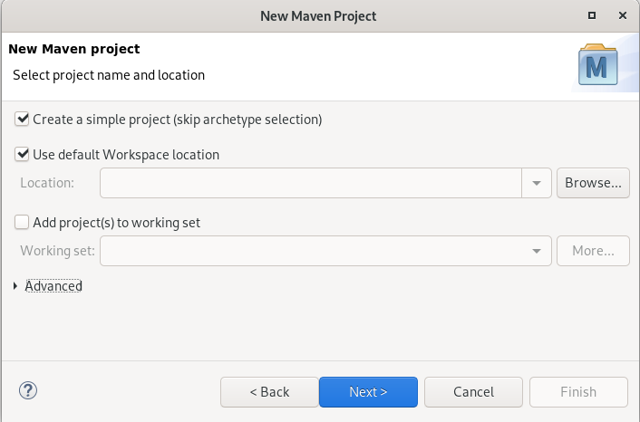 eclipse create maven project archtype