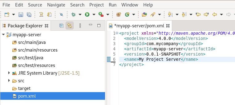 eclipse maven empty server project no parent