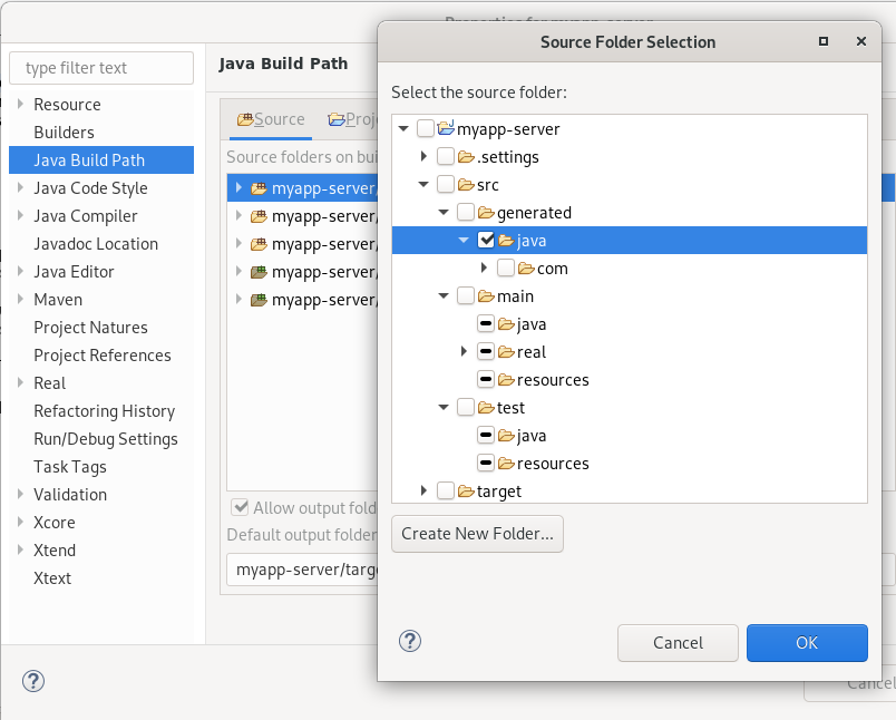 eclise add generated source folder