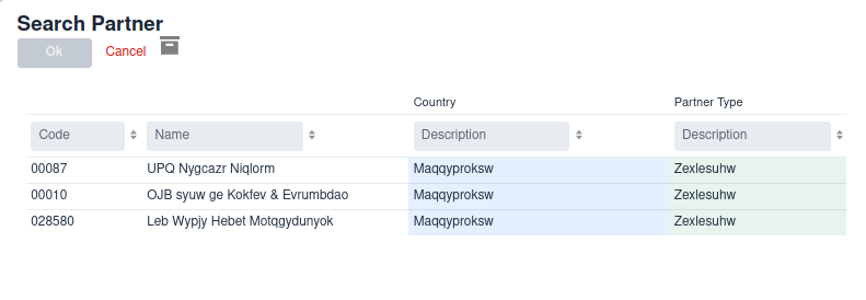 partner select by name result